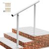 VEVOR Outdoor Stair Railing Kit, 3 FT Handrails 2-3 Steps, Adjustable Angle White Aluminum Stair Hand Rail for The Elderly