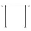 VEVOR Handrails for Outdoor Steps, Fit 1-3 Steps Wrought Iron Handrail, Outdoor Stair Railing, Adjustable Front Porch Hand Rail