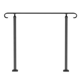 VEVOR Handrails for Outdoor Steps, Fit 1-3 Steps Wrought Iron Handrail, Outdoor Stair Railing, Adjustable Front Porch Hand Rail