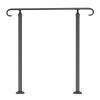 VEVOR Handrails for Outdoor Steps, Fit 1-3 Steps Outdoor Stair Railing, Wrought Iron Handrail, Adjustable Front Porch Hand Rail