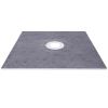 VEVOR Shower Curb Kit, 48"x48" Watertight Shower Curb Overlay with 4" ABS Central Bonding Flange, 4" Stainless Steel Grate