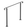 VEVOR Handrails for Outdoor Steps, Fit 1-3 Steps Wrought Iron Handrail, Outdoor Stair Railing, Adjustable Front Porch Hand Rail