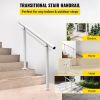 VEVOR Outdoor Stair Railing Kit, 3 FT Handrails 2-3 Steps, Adjustable Angle White Aluminum Stair Hand Rail for The Elderly