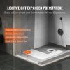 VEVOR Shower Curb Kit, 60"x38" Shower Pan Kit with 6.3" Offset Drain, Lightweight EPS Shower Installation Kits with 2 Waterproof Cloths