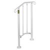 VEVOR Wrought Iron Handrail Fits 1 or 2 Steps Handrail Picket #1 Outdoor Stair Rail with Installation Kit for Outdoor Steps Hand Rails Matte White