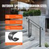 VEVOR Handrails for Outdoor Steps, Fit 1-3 Steps Outdoor Stair Railing, Wrought Iron Handrail, Adjustable Front Porch Hand Rail