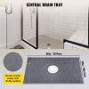 VEVOR Shower Curb Kit, 38"x60" Watertight Shower Curb Overlay with 4" PVC Central Bonding Flange, 4" Stainless Steel Grate