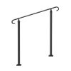 VEVOR Handrails for Outdoor Steps, Fit 1-3 Steps Outdoor Stair Railing, Wrought Iron Handrail, Adjustable Front Porch Hand Rail